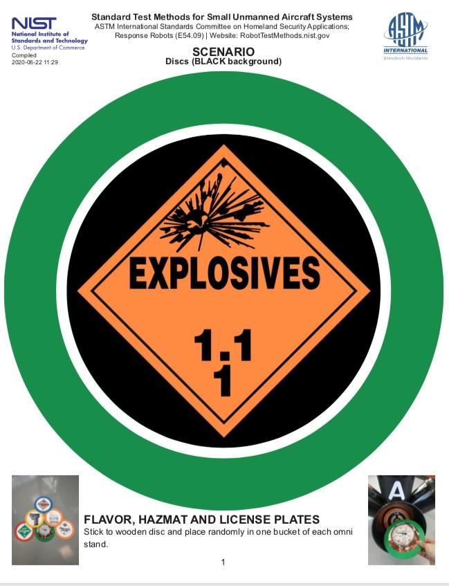 NIST sUAS Open Scenario Disk Inserts – Hazmats, License ...