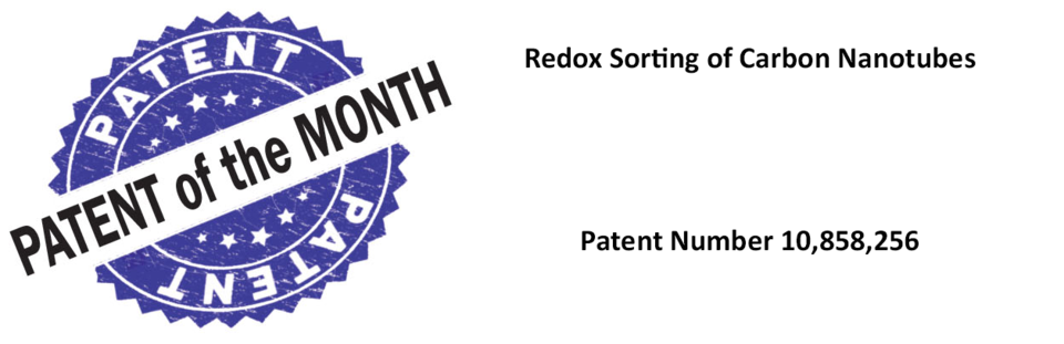 POTM: redox sorting of carbon nanotubes; patent number 10,858,256
