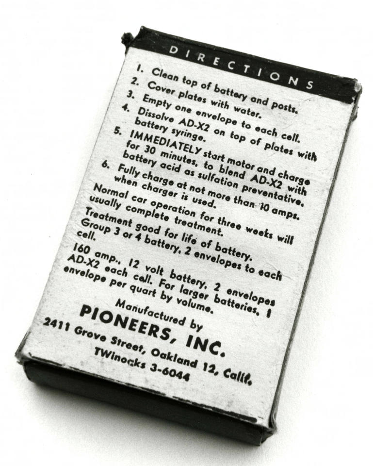 Instructions on the back of each AD-X2 package.