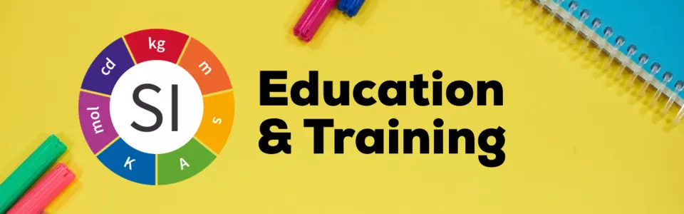 Banner with yellow background, includes SI logo with new elements and the words Education and Training