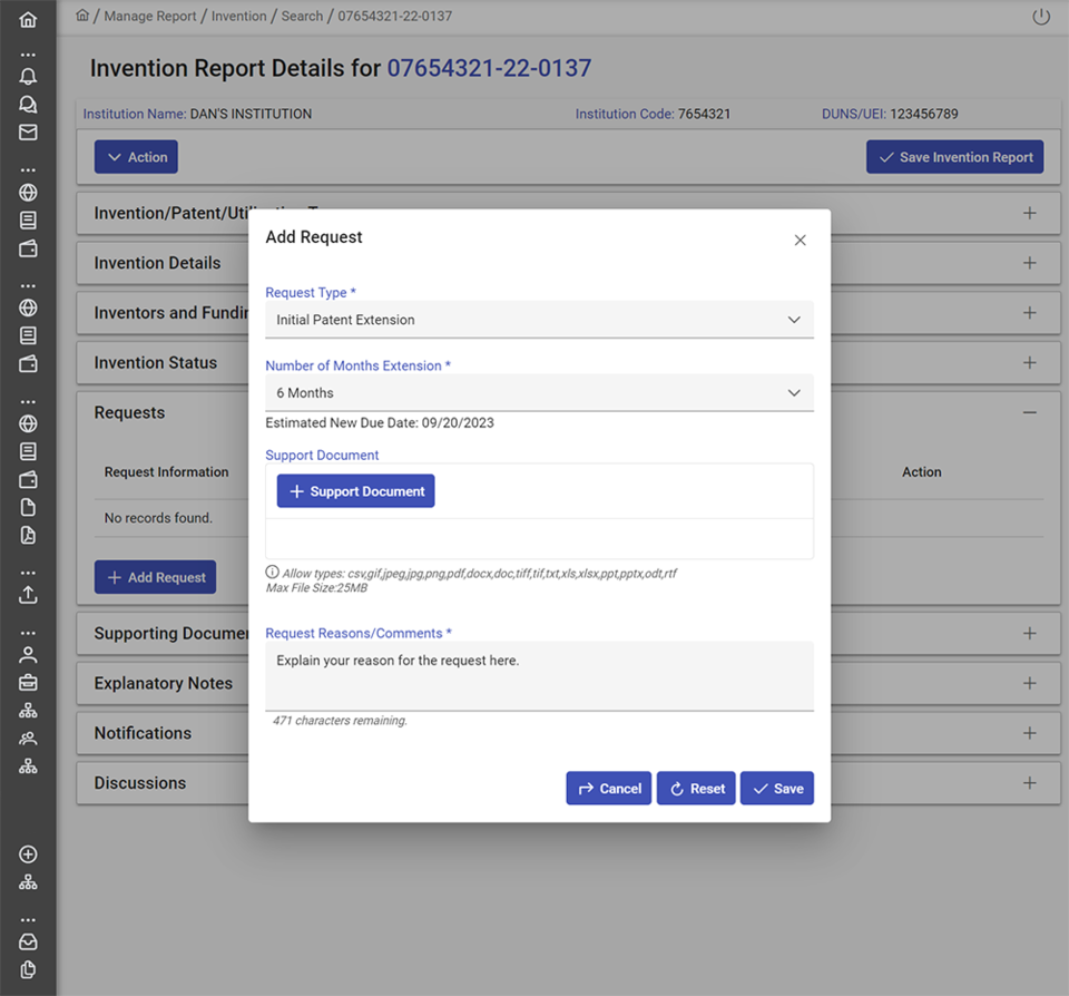 Add request screenshot.