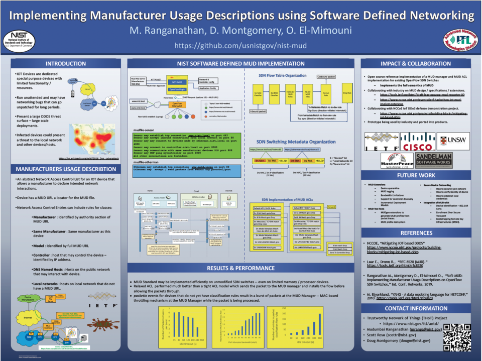 Poster:  NIST SDN Implementation of a Manufacturer Usage Description (MUD) Manager