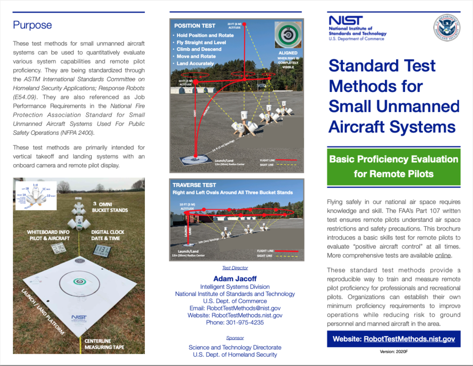 NIST sUAS Open Test Lane - Quick Start Trifold