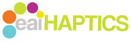 Engineering Acoustics, Inc. logo including the word HAPTICS