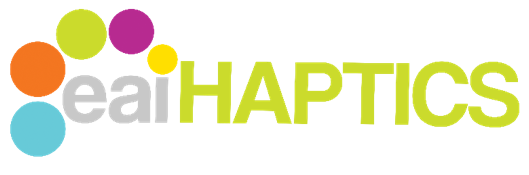 Engineering Acoustics, Inc. logo including the word HAPTICS