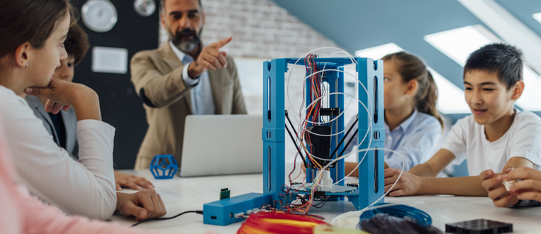 Kids Learning 3D Printing In School