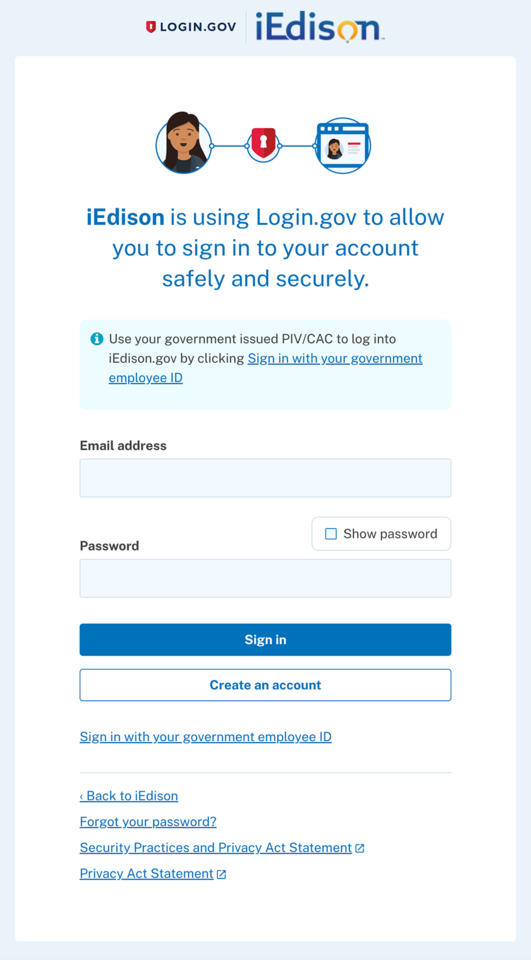 login.gov screenshot.