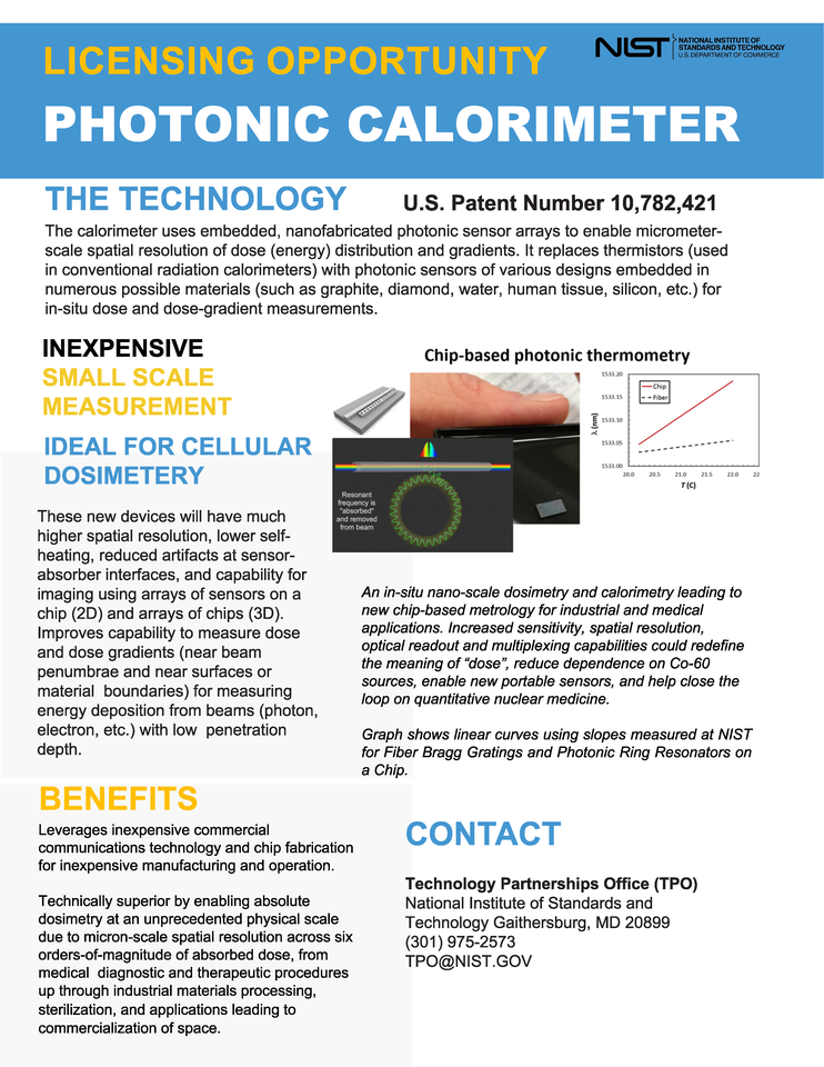 Photonic Calorimeter Patent Number 10,718,872 