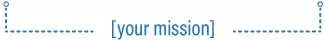 Your Mission text with dotted line around words