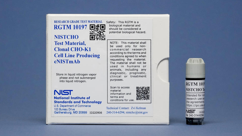 Example unit of NIST Research Grade Test Material (RGTM) 10197 NISTCHO Test Material