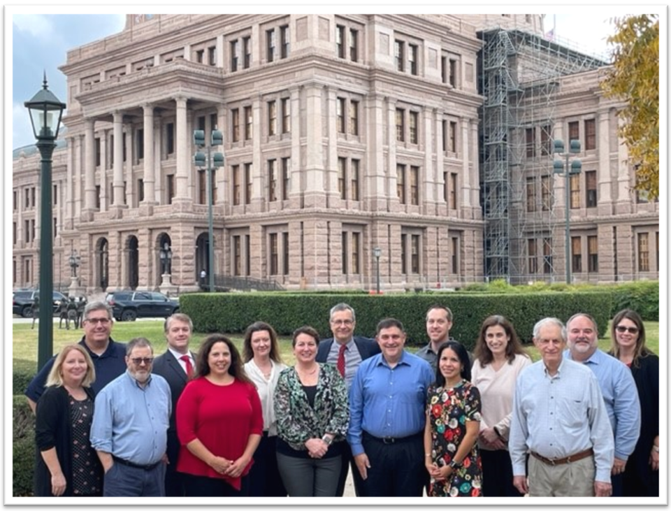 Members of the OSAC FSSB standing in front of the Texas Capital building in Austin, TX. The FSSB met in-person in Austin in December 2022 for their winter quarterly meeting.