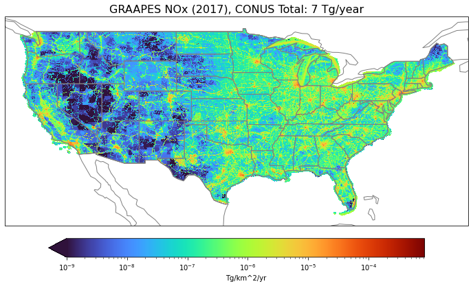 This map shows the western US is emitting less NOx than the eastern half of the country. 