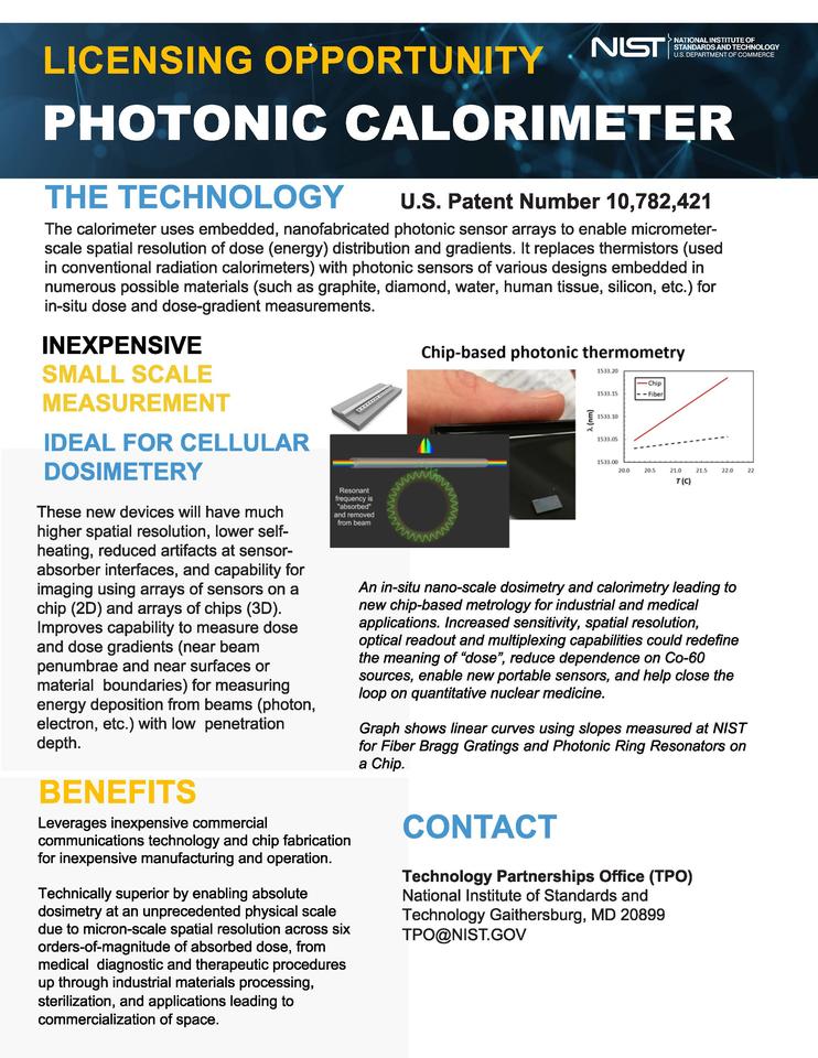 Photonic Calorimeter Licensing Opportunity description