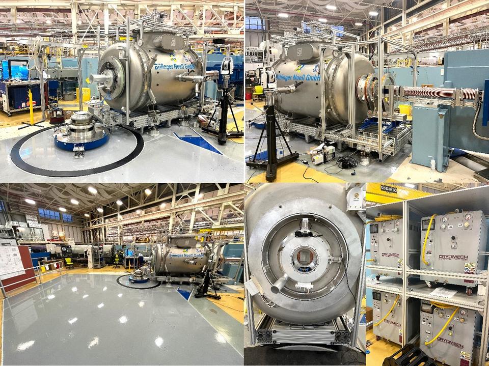 Primary optimized superconducting precession coil (OSCPC) sitting on its stationary carriage