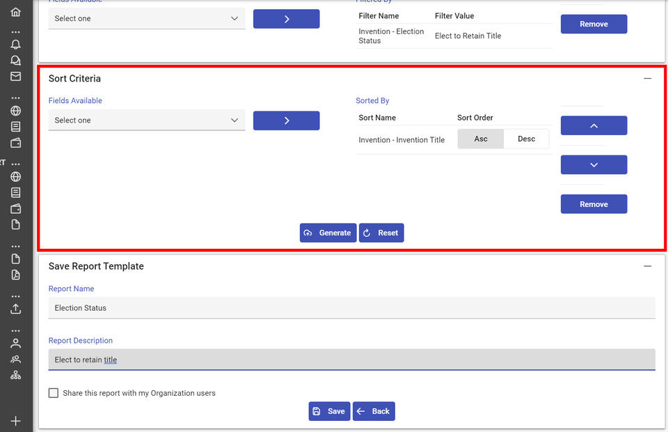 Custom reports screenshot
