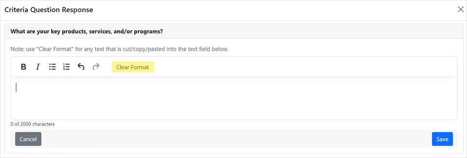 Image showing location of Clear Format option which is located on the toolbar next to the redo arrow.