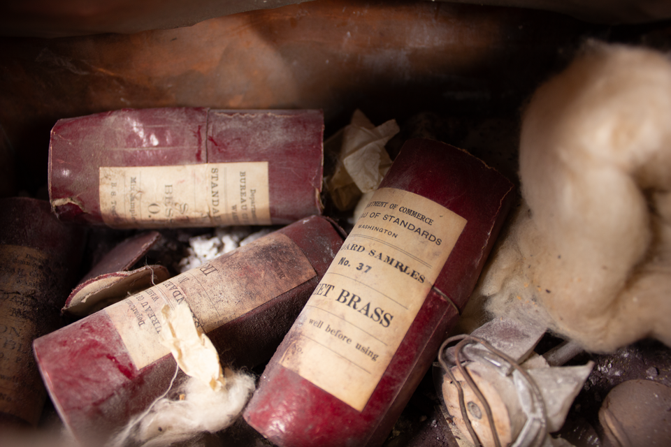 Image showing the inside of the NIST 1916 Time Capsule.