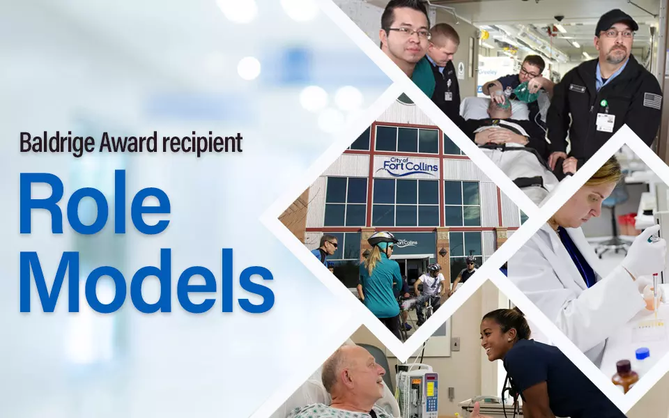 Baldrige Award recipient Role Models showing images from four different recipient organizations.
