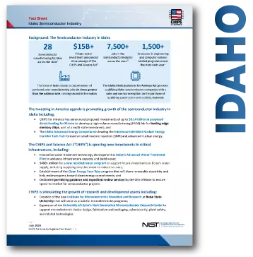 snippet of idaho fact sheet page 1