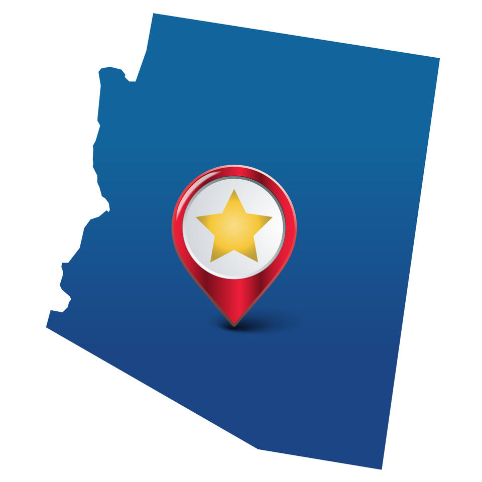 Arizona state with star