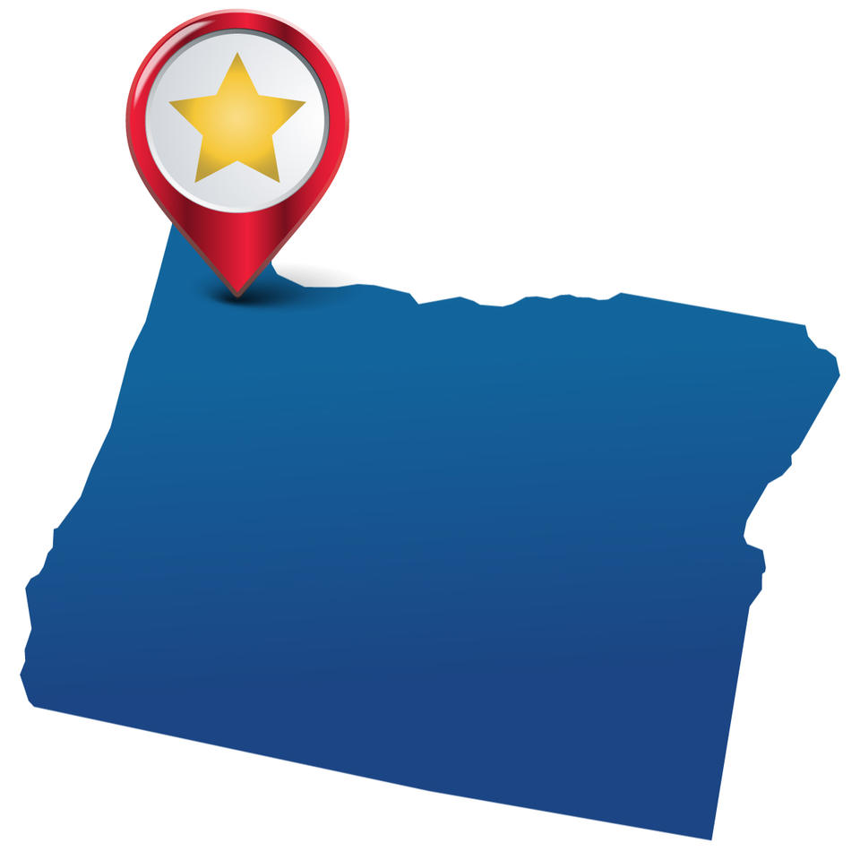 Oregon state with star graphic