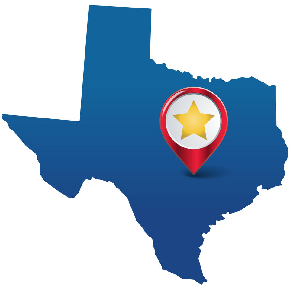 texas state with star over city of austin