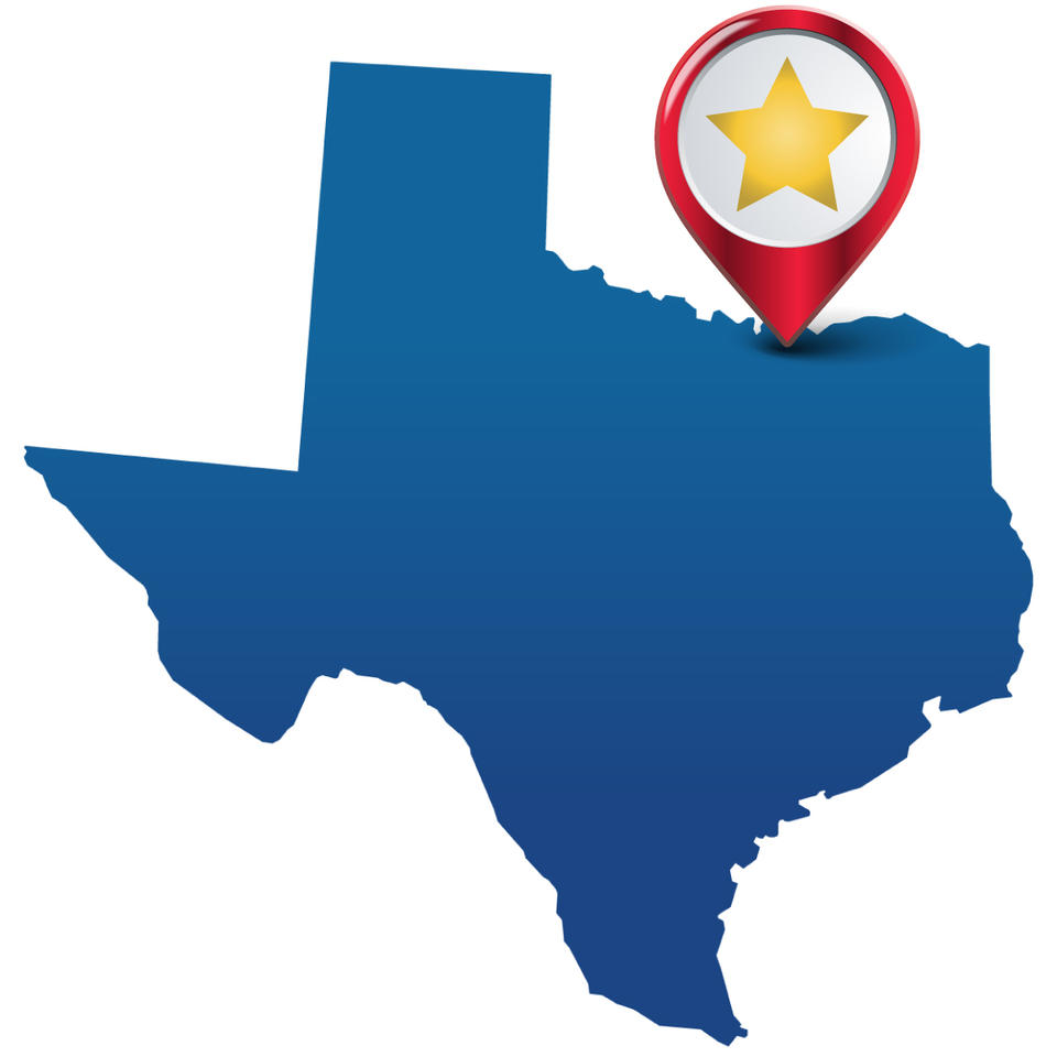 state of Texas star graphic