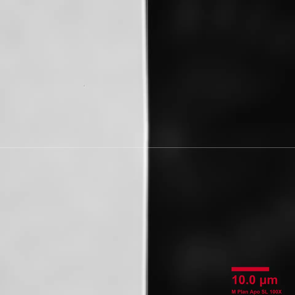 AMM aperture edge in transmitted light at 100X magnification