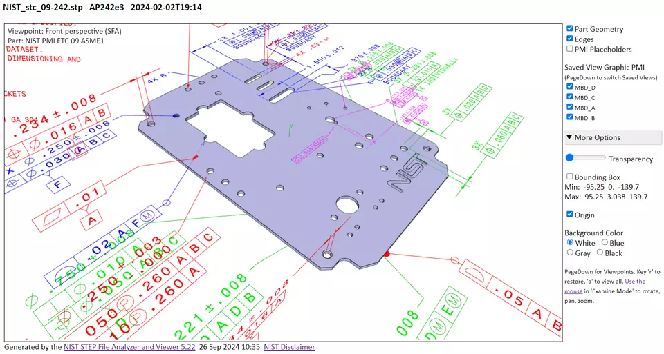 NIST STEP File Viewer screenshot