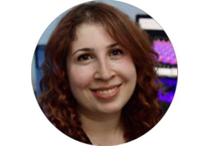 person with long curly brown hair