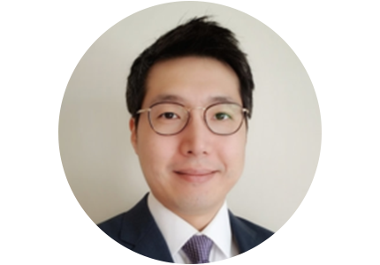professional headshot of Yoontae Kim, a person with short black hair and glasses, wearing a suit