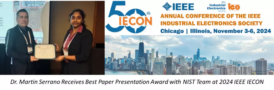 Dr. Serrano and team receive best paper presentation award at 2024 IEEE IECON international conference