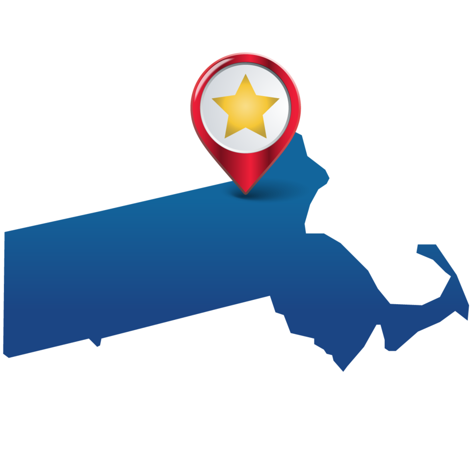 adi massachusetts state star graphic with pin on chelmsford