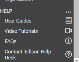 Sidebar Main Menu with Help Resources