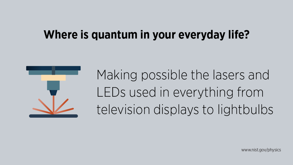 Text: Making possible the lasers and LEDs used in everything from television displays to lightbulbs.