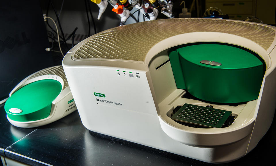 Instrumentation that create and read droplets  for digital PCR measurements. 