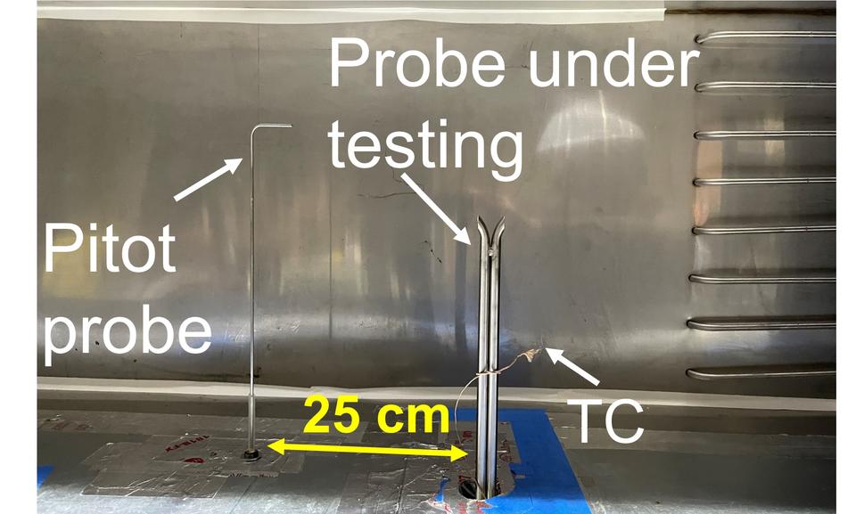 S-probe installed in wind tunnel.