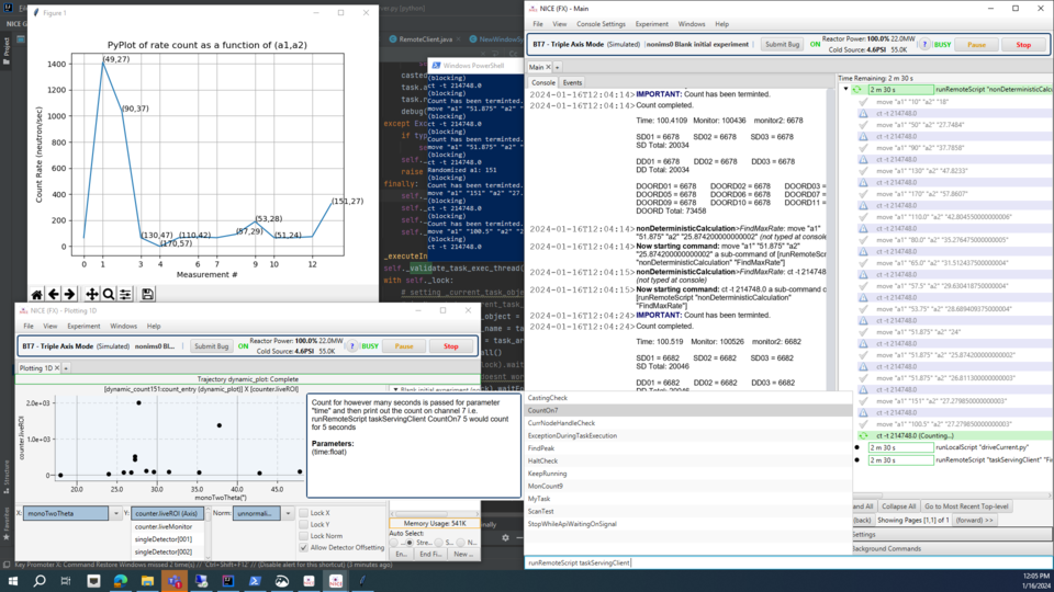 Screenshots of scripted NICE