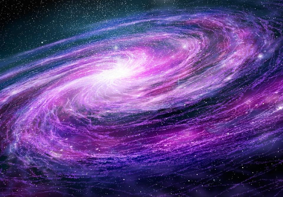 Purple spiral galaxy
