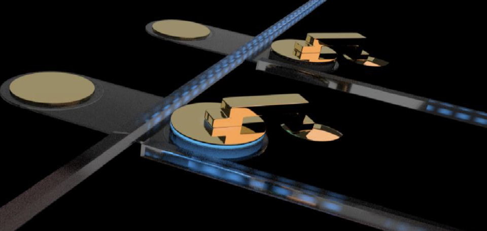 Depiction of plasmonic NEMS microdisk optical switch