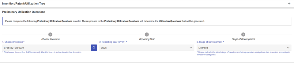 Licensed Stage of Development Utilization Report