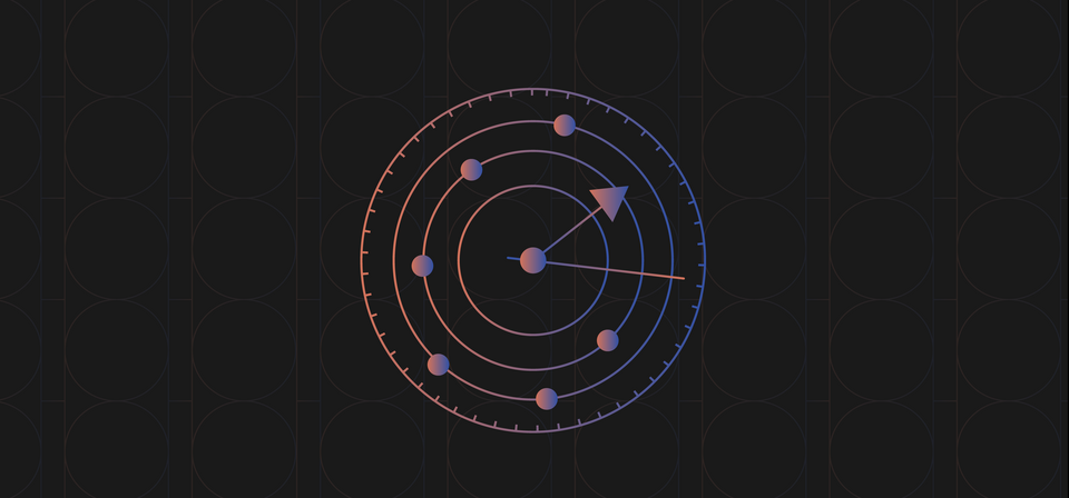 Diagram of an atom with circles inside circles also has the hour and minute hands of a clock.