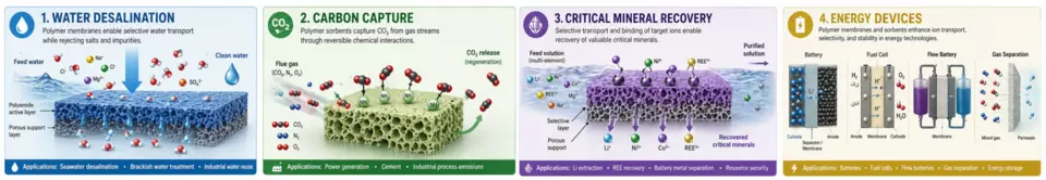 Polymer membranes and sorbents