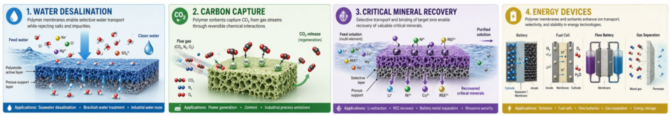 Polymer membranes and sorbents