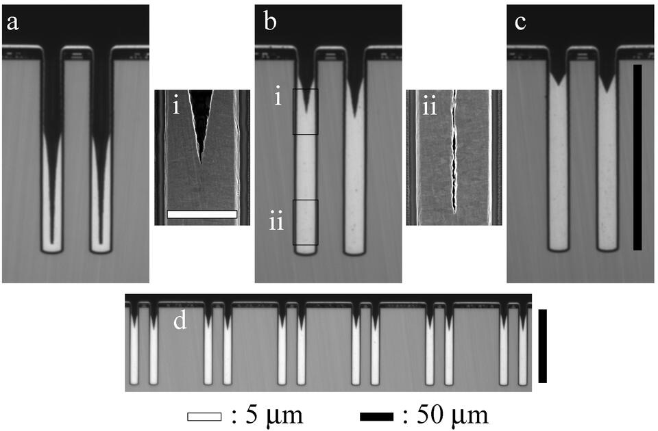 Nickel filling of through silicon