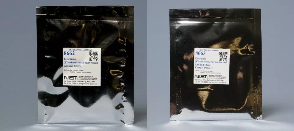Reference Materials 8662 Eleuthero (Eleutherococcus senticosus) Ground Stems and 8663 Eleuthero (Eleutherococcus senticosus) Ground Stems Extract Powder