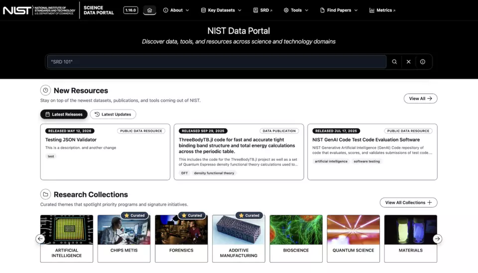 NIST Public Data Portal