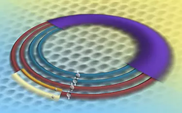artist's rendition illustrates electron energy levels in graphene