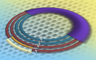 artist's rendition illustrates electron energy levels in graphene