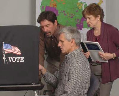 Voting machine exerts